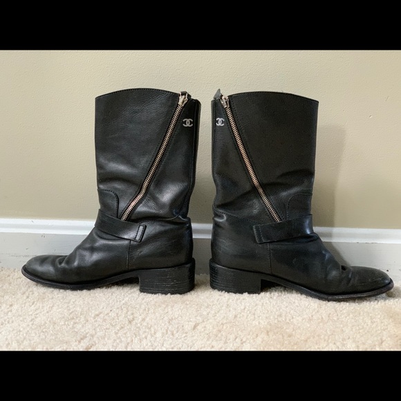 Chanel combat boots size 37 black - Picture 4 of 6